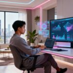 entrepreneur running a successful home business from a dedicated modern workspace with flexible location and online business tools